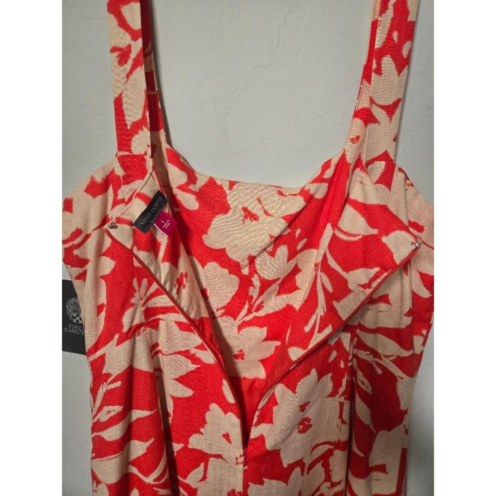 NWT Vince Camuto Cayenne Cream Floral Mini Dress Women’s Size L. - Picture 4 of 16
